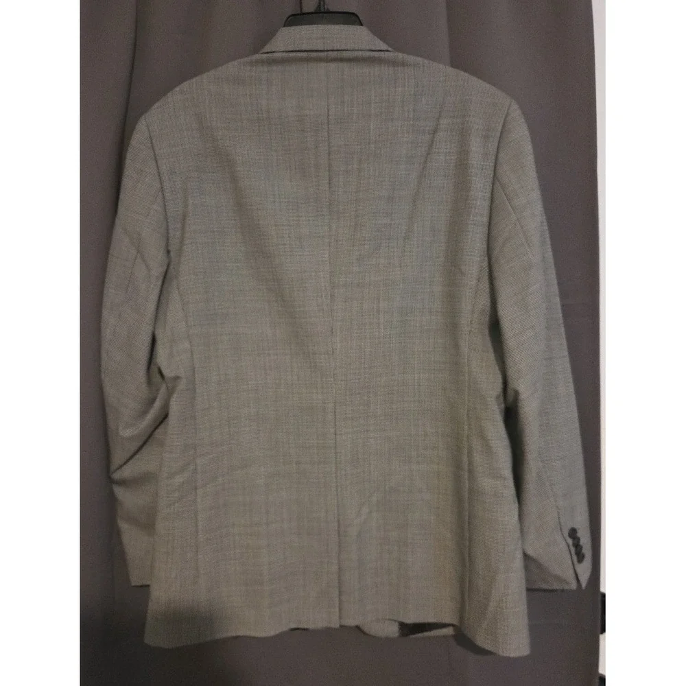 Perry Ellis‎ Portfolio Grey Black Micro Houndstooth Two Button Blazer, Men's 42R